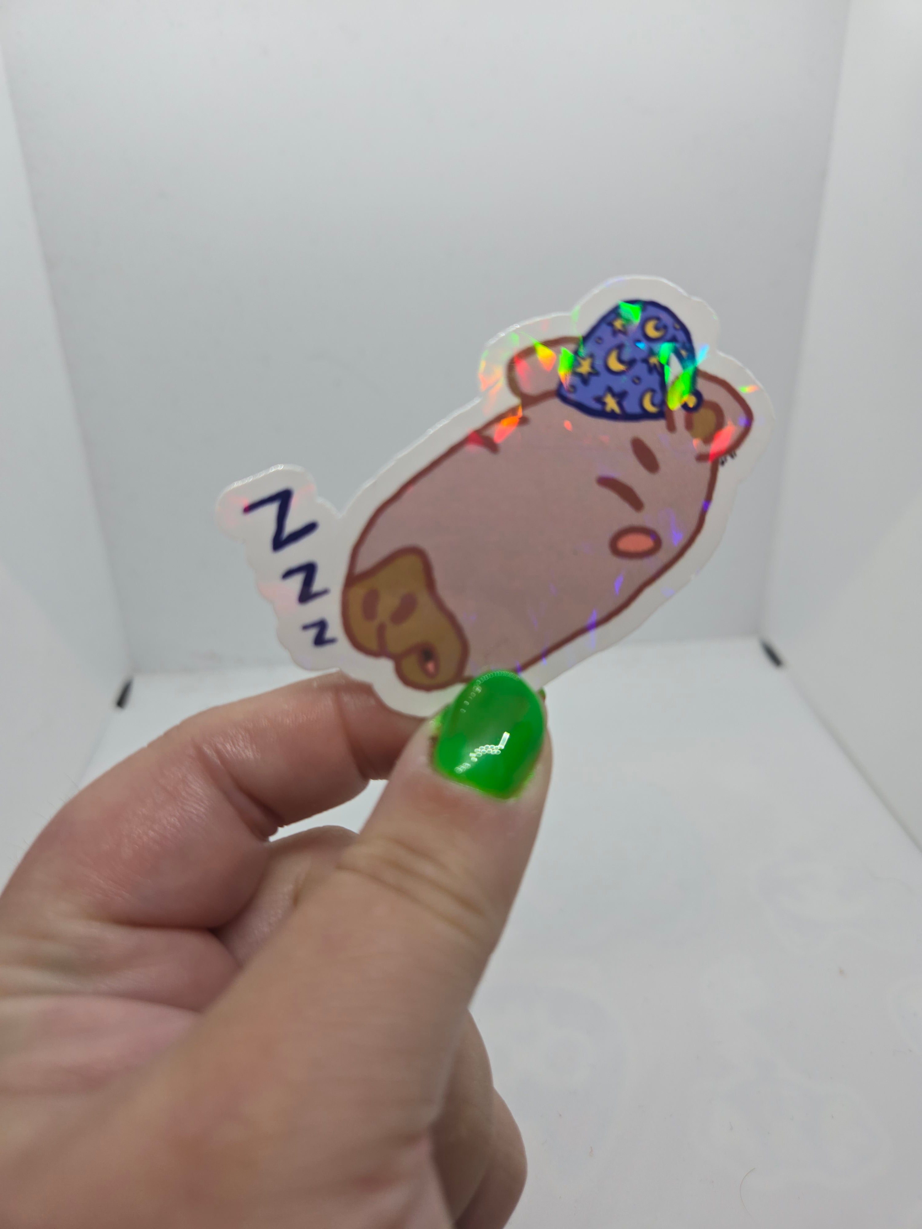 Sleepybara Sticker - Water Resistant Holographic