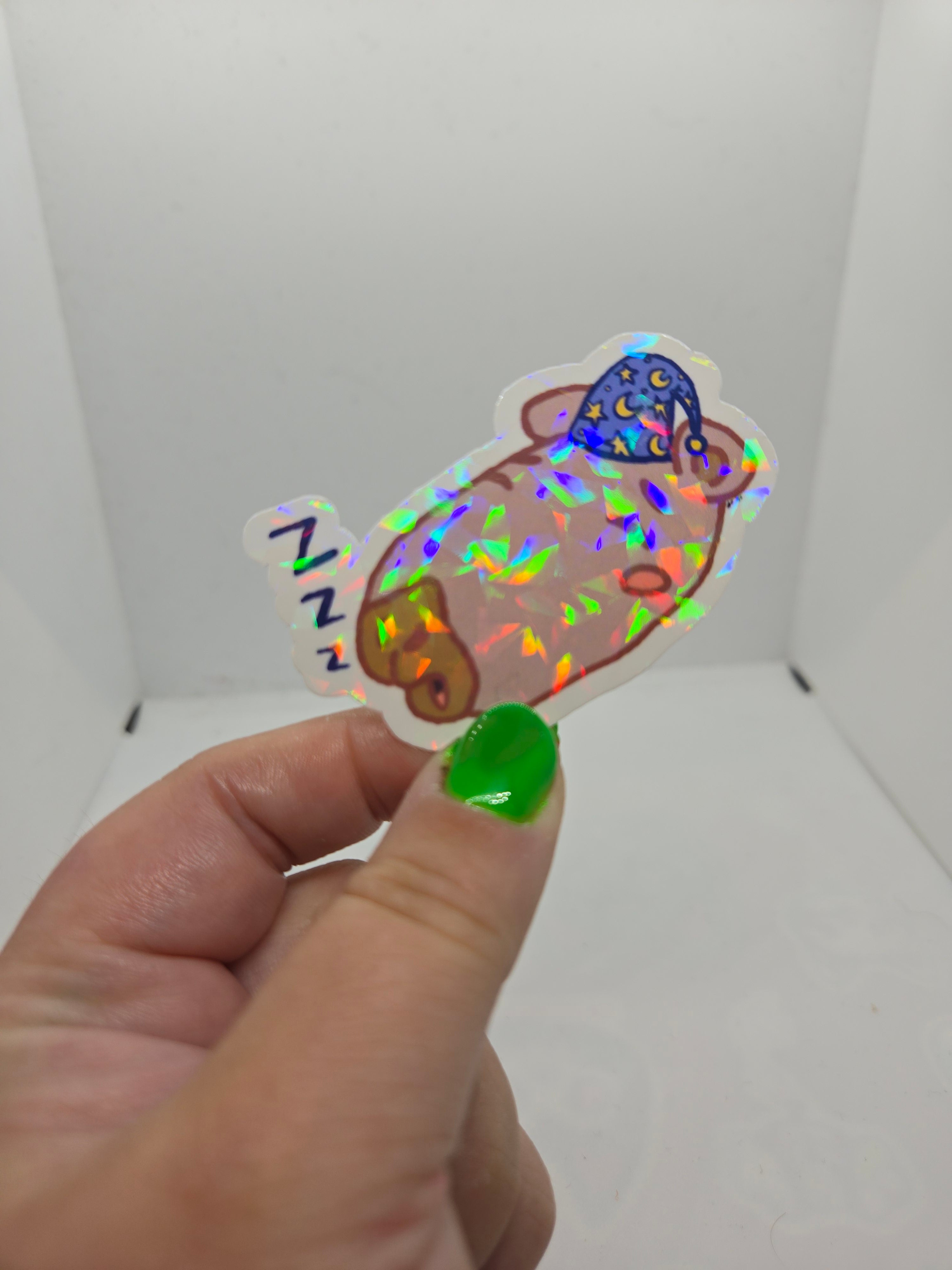 Sleepybara Sticker - Water Resistant Holographic