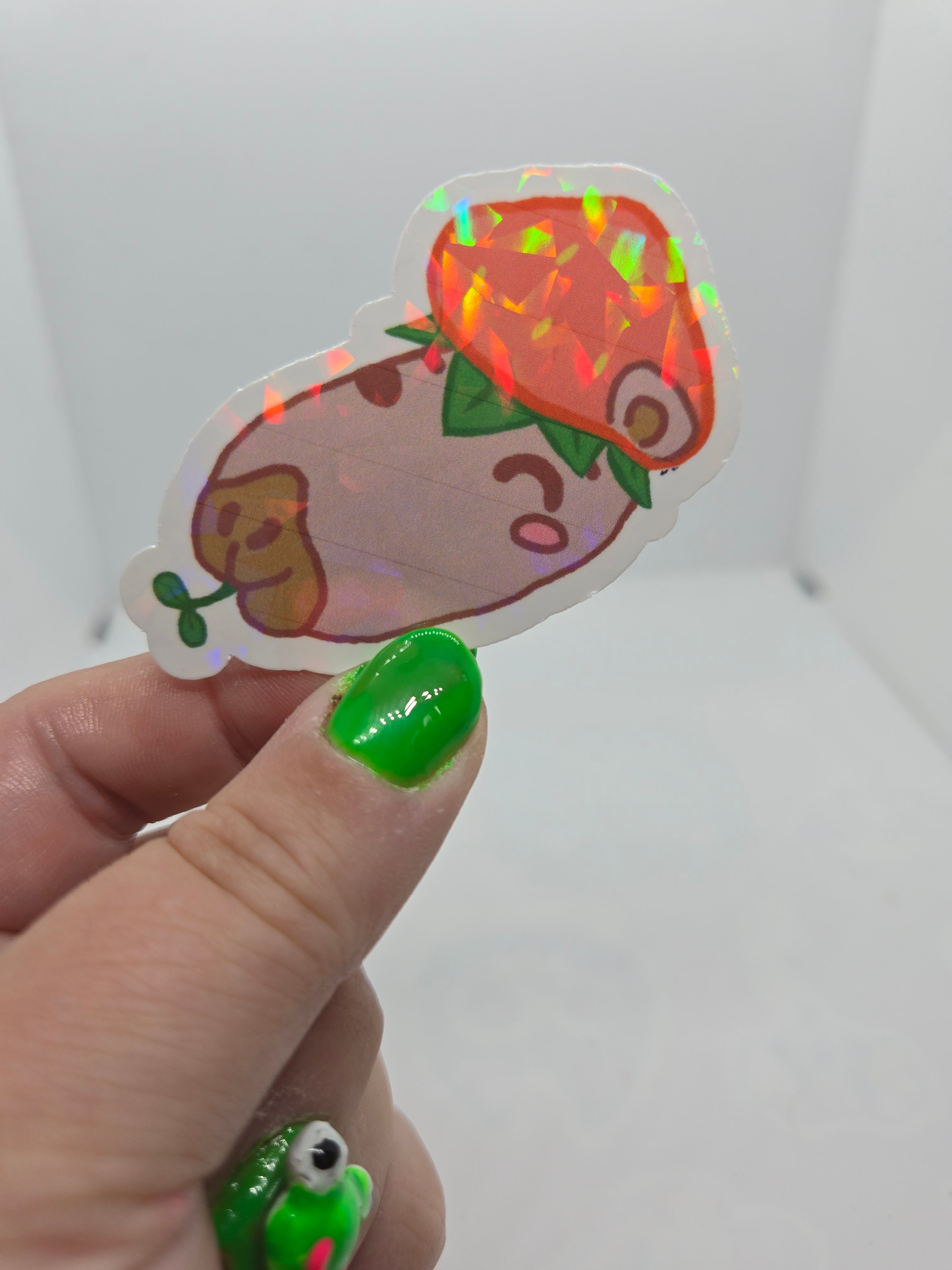 Strawbara Sticker - Water Resistant Holographic
