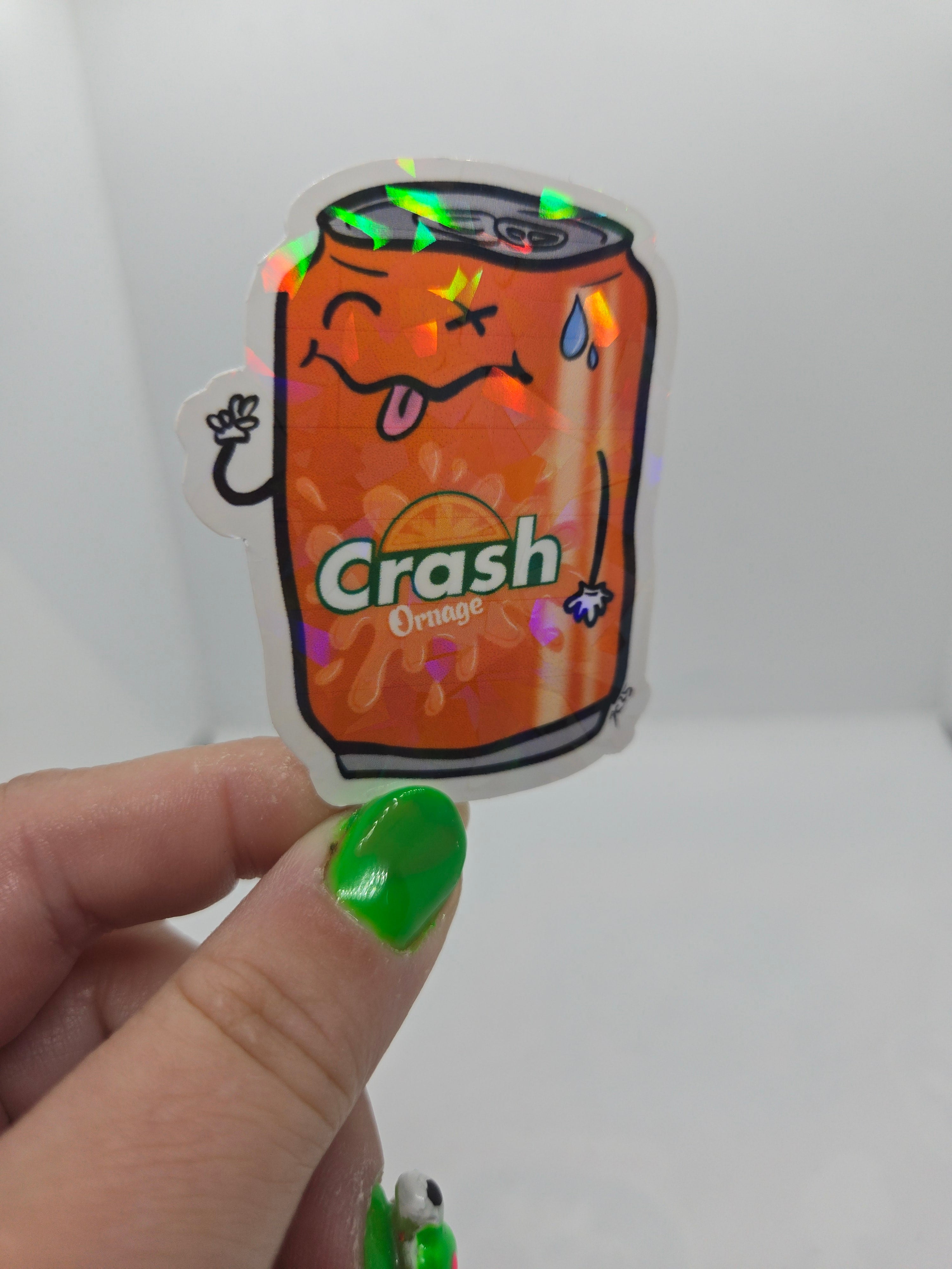 Ornage Crash Silly Soda Sticker