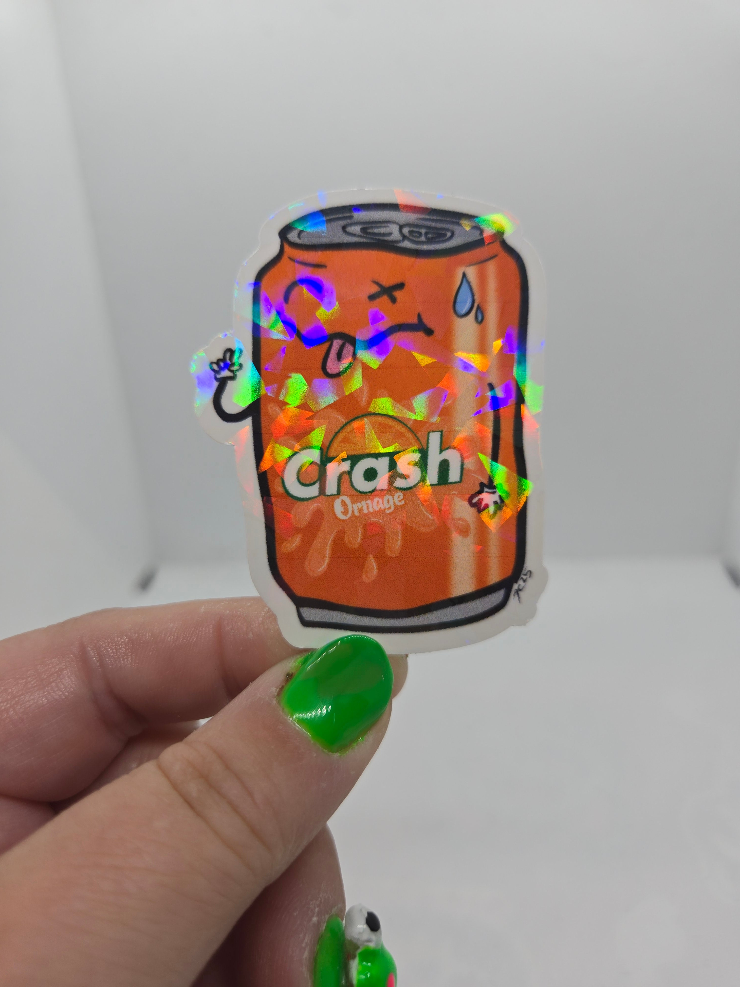 Ornage Crash Silly Soda Sticker
