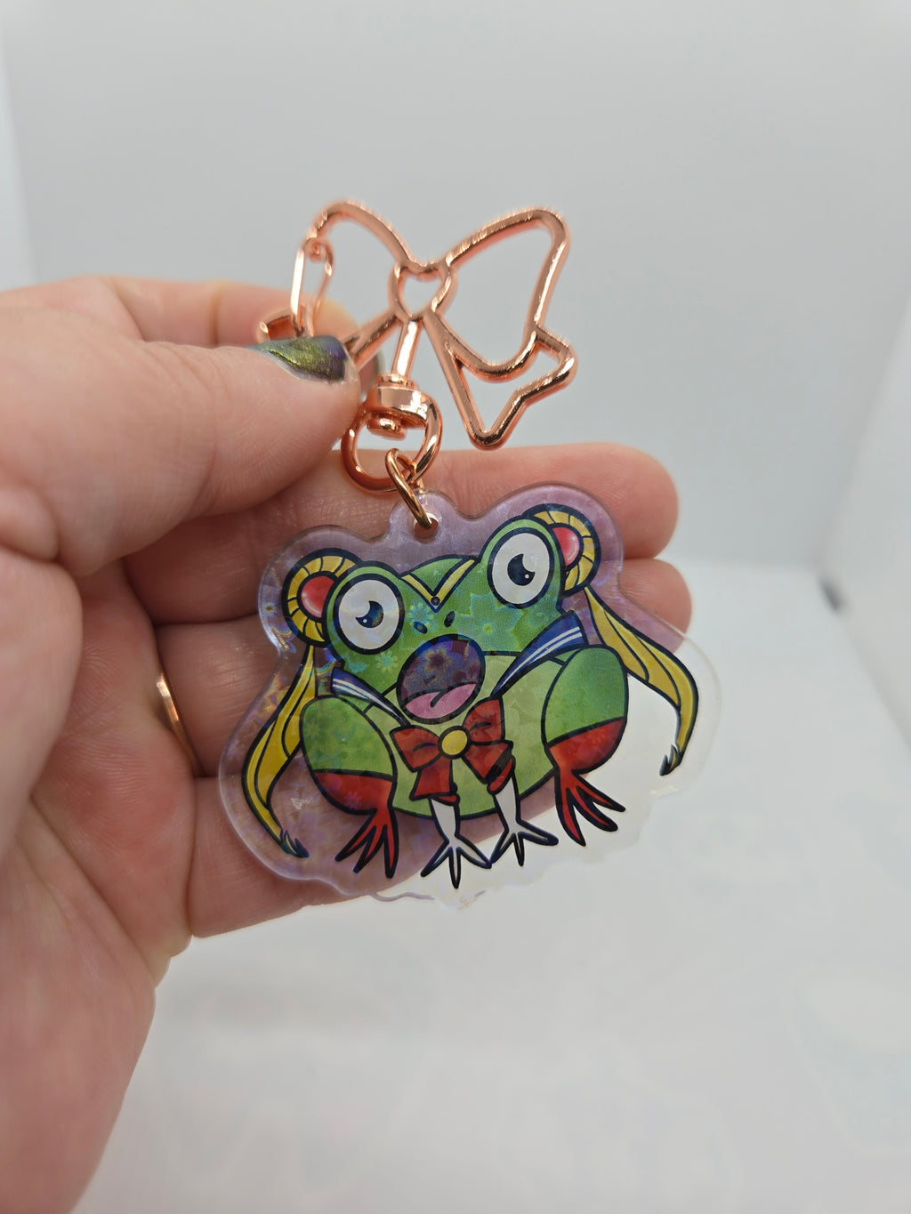 Frogger Moon Keychain
