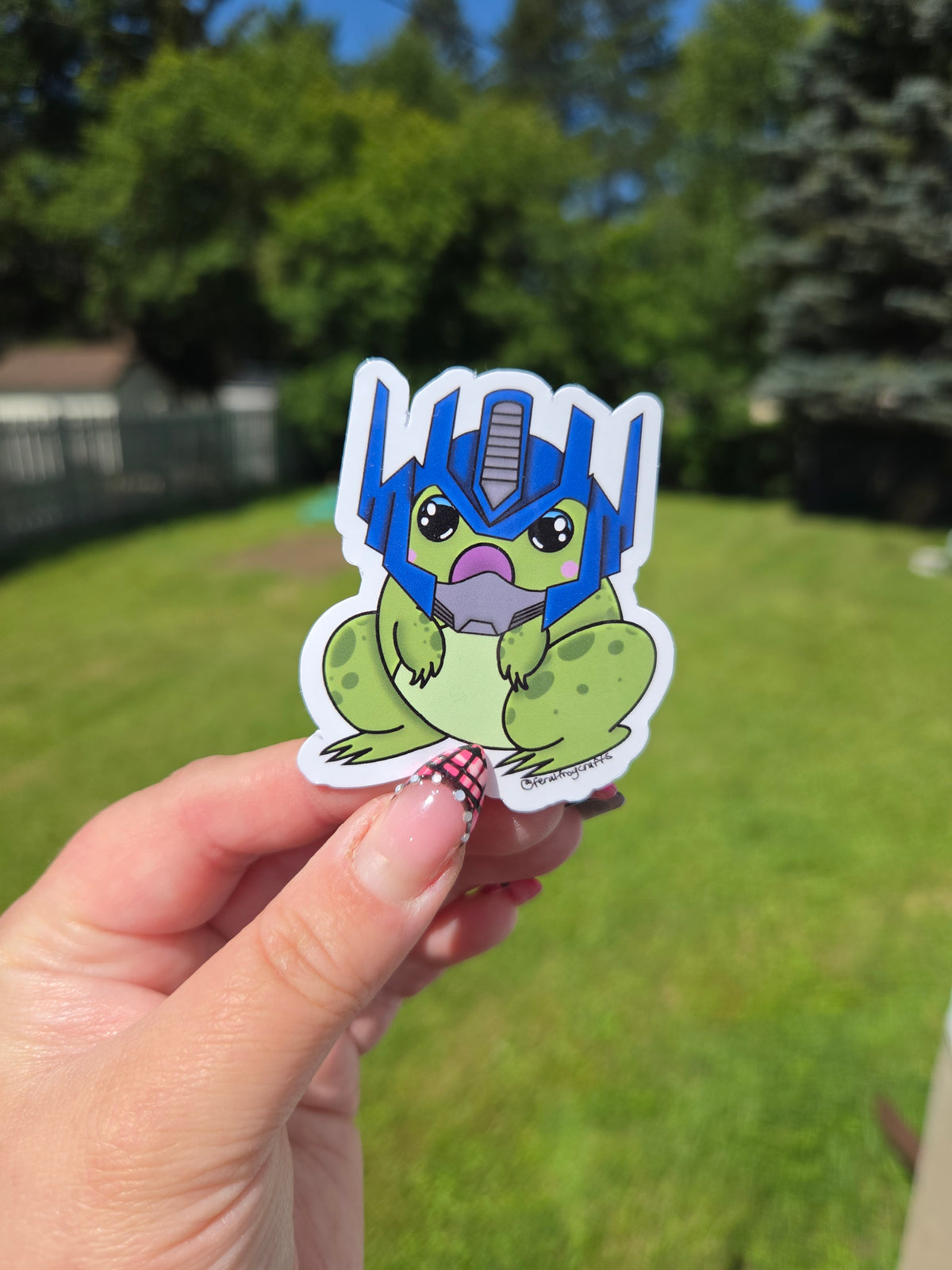Hoptimus Prime Frog Sticker