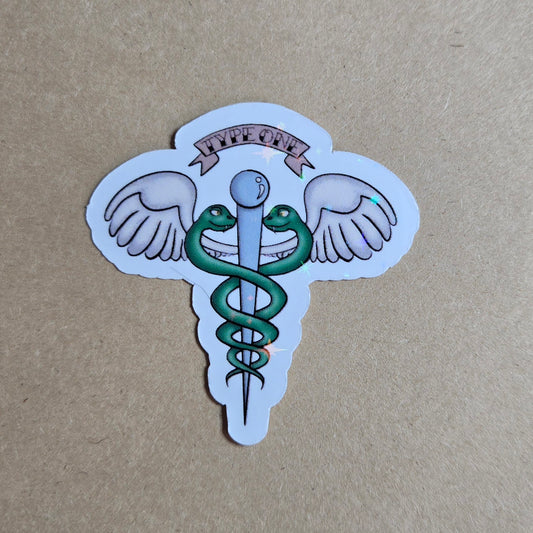 Caduceus Type One Sticker