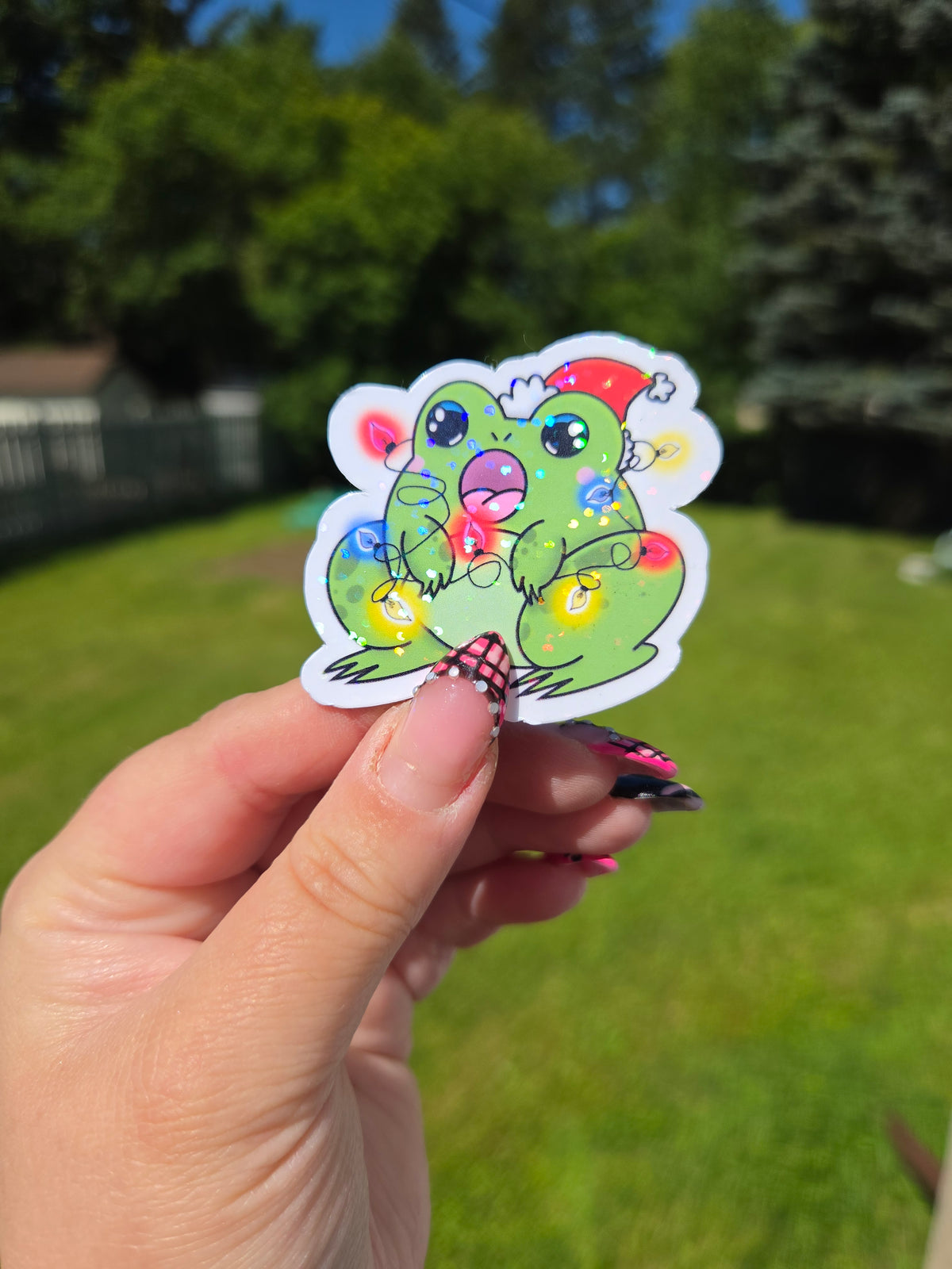 Christmas Santa Frog Sticker