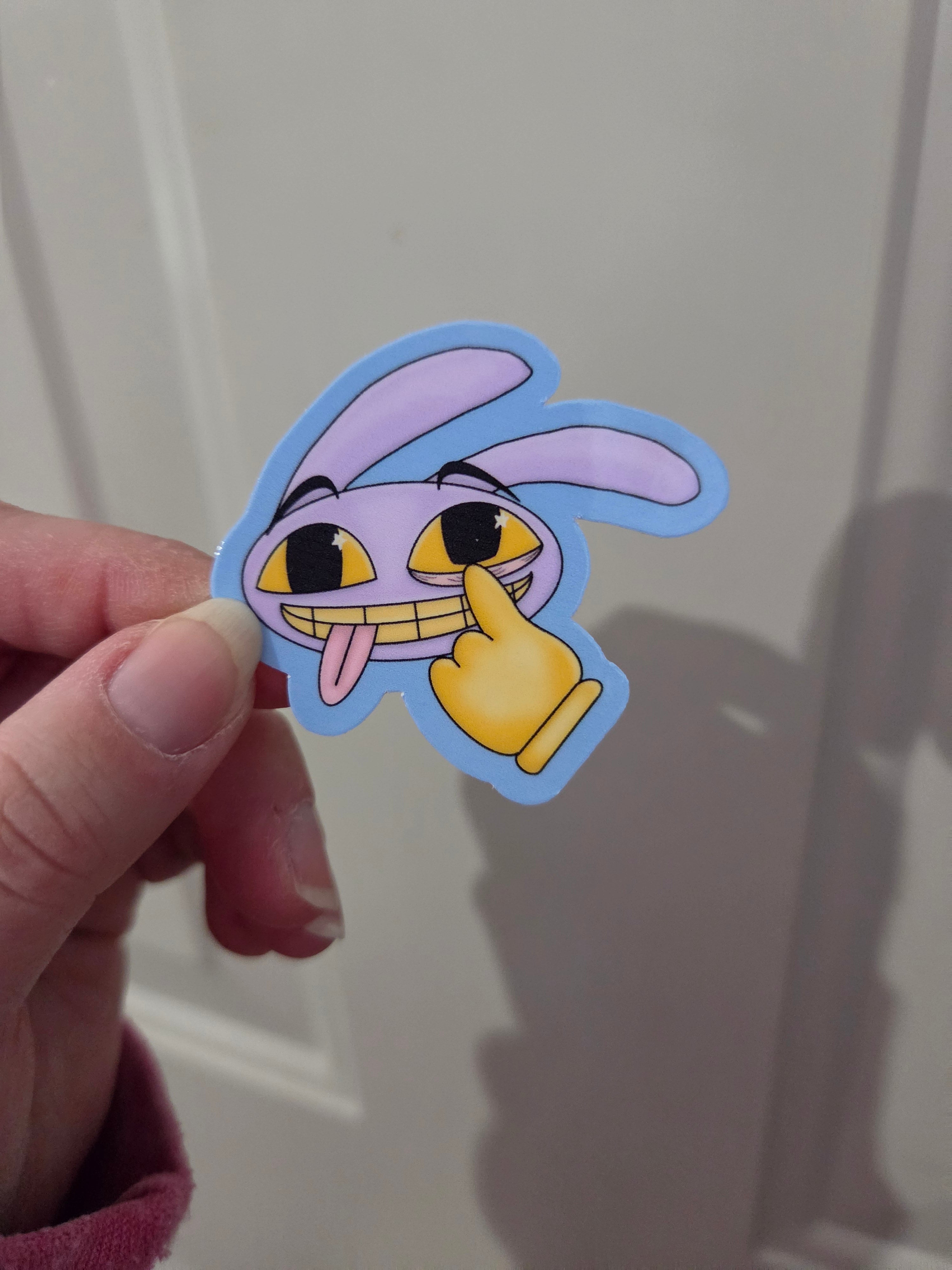 Goofy Purple Bunny Sticker