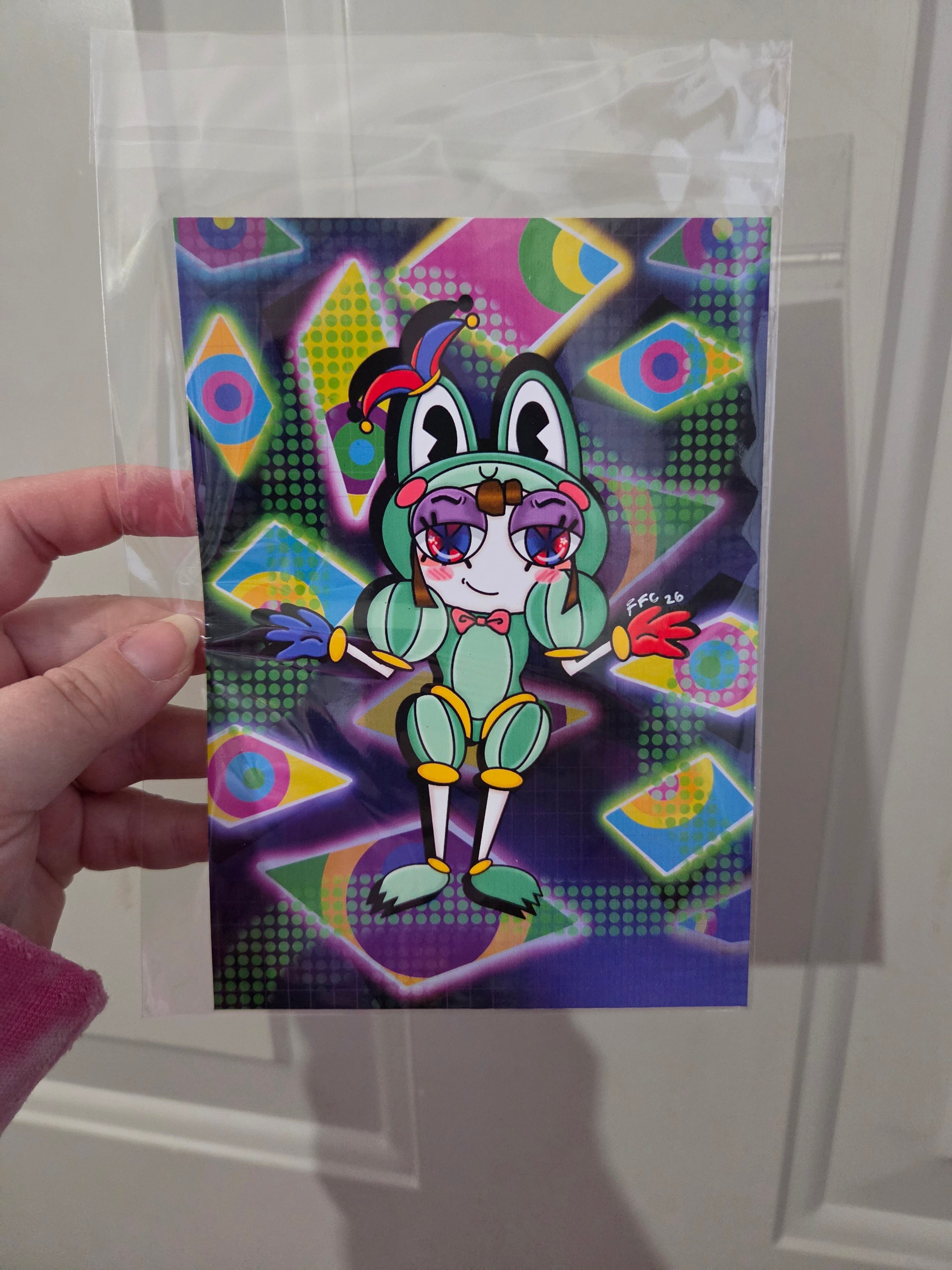 5 x 7 Print - Abstract Circus Girl in Frog Suit