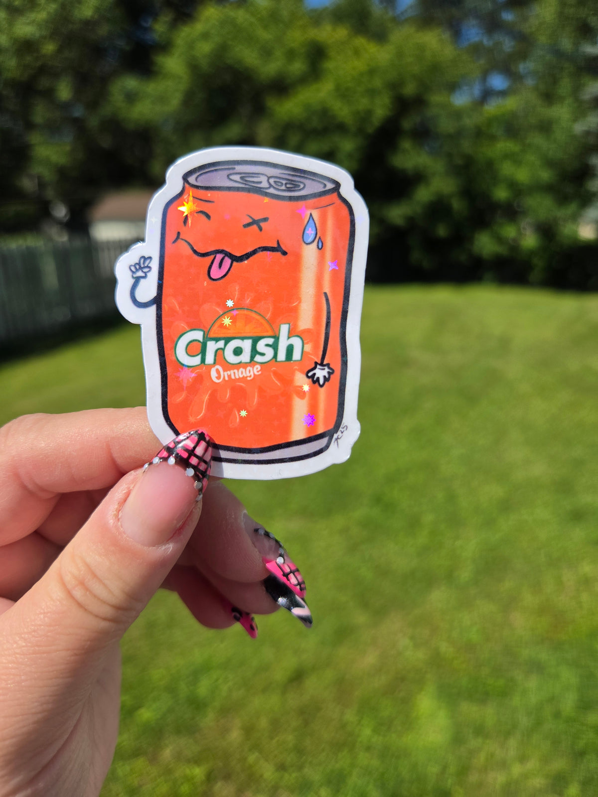 Ornage Crash Silly Soda Sticker
