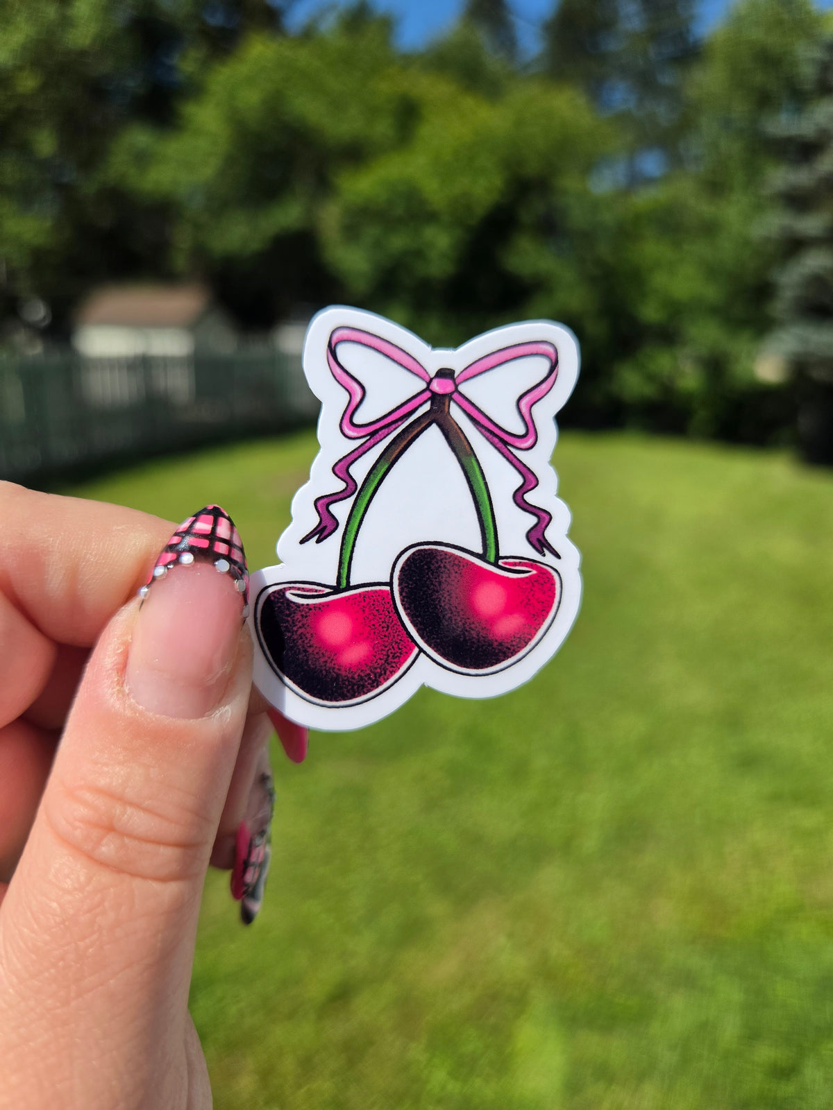 Cherries with Ribbon Sticker
