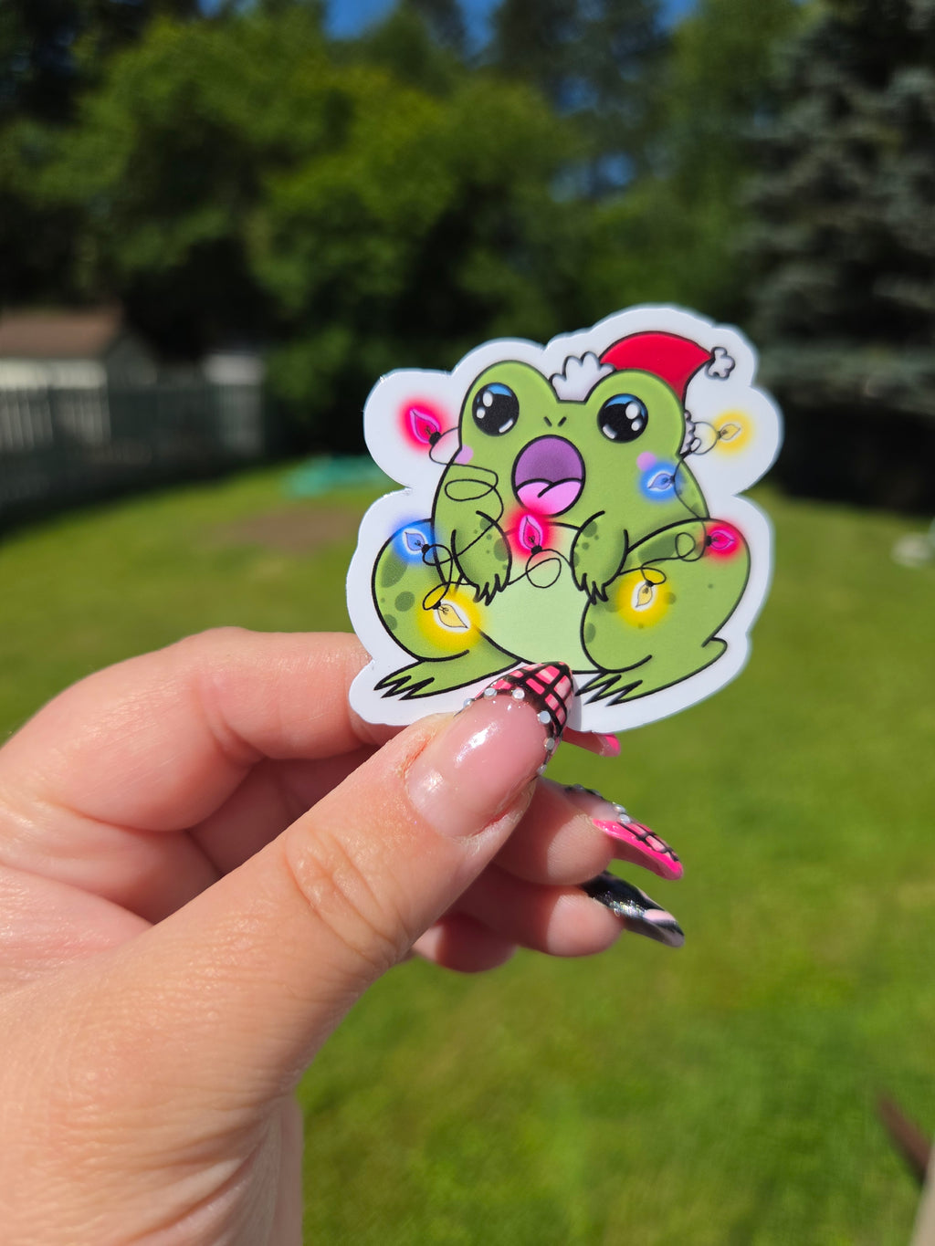 Christmas Santa Frog Sticker