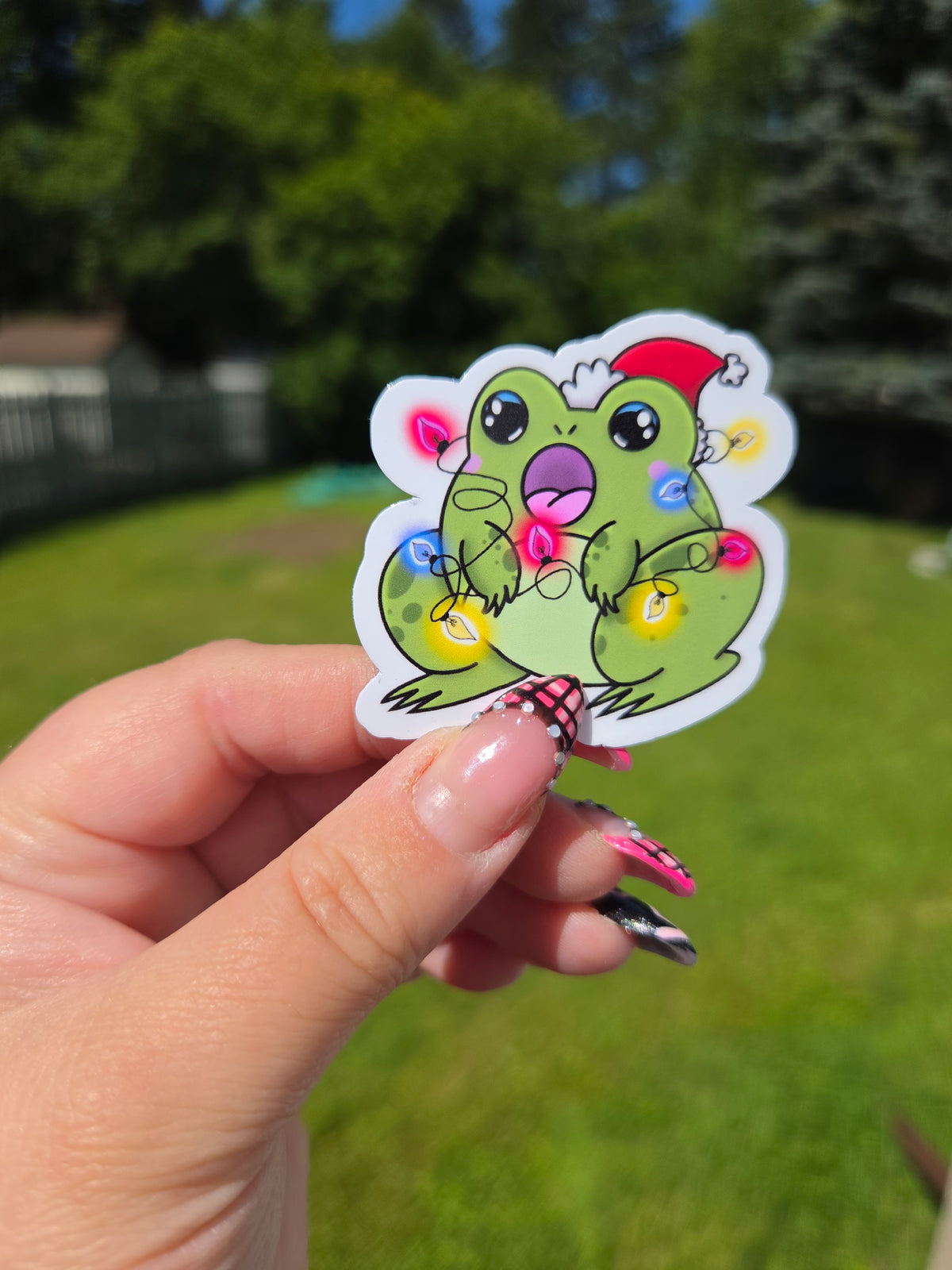 Christmas Santa Frog Sticker