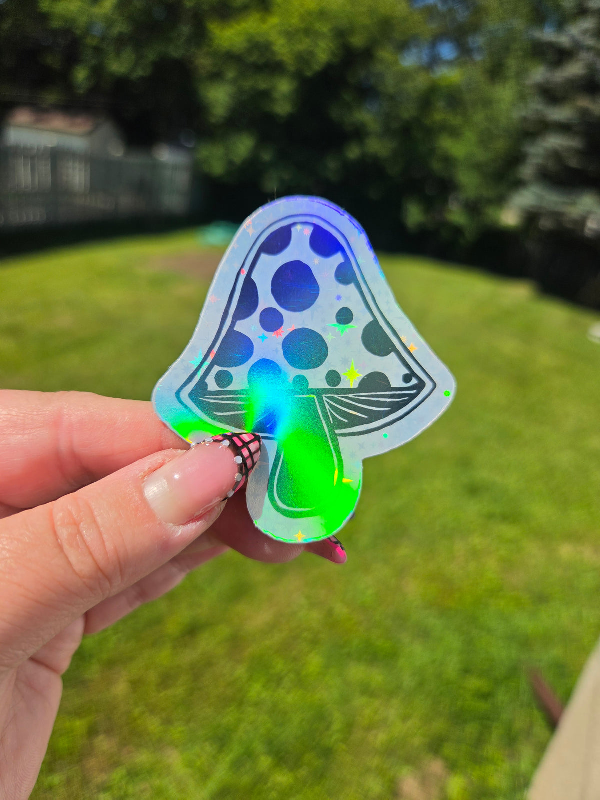 Mushroom Holographic Sticker