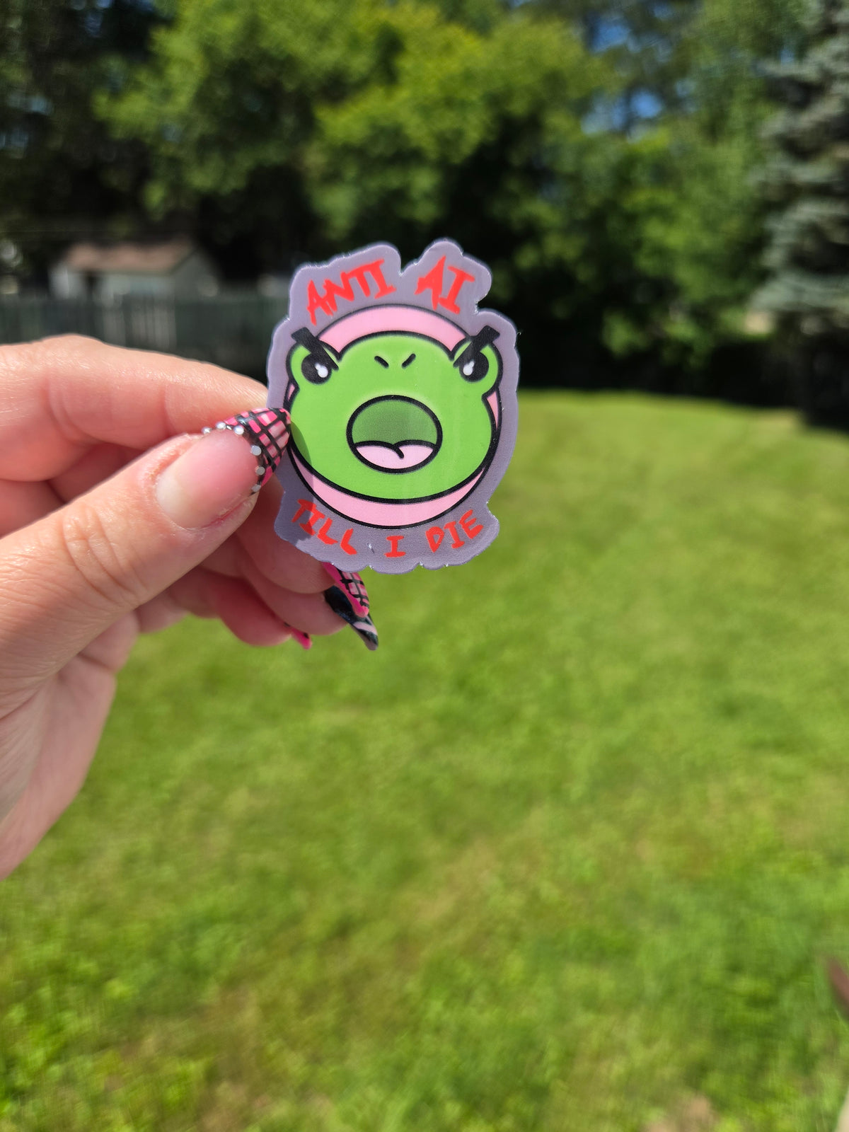 Anti Ai Frog Sticker