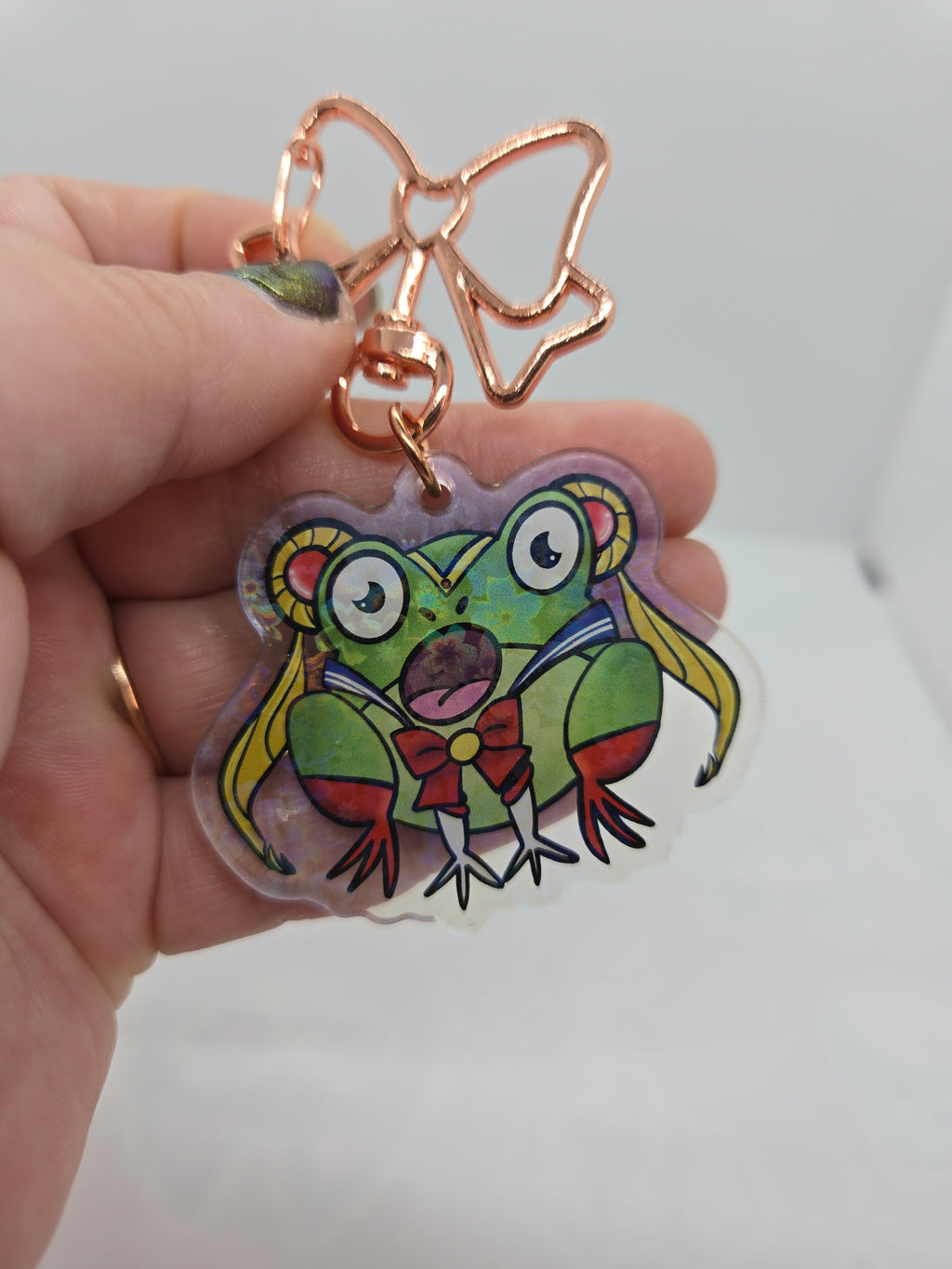 Frogger Moon Keychain