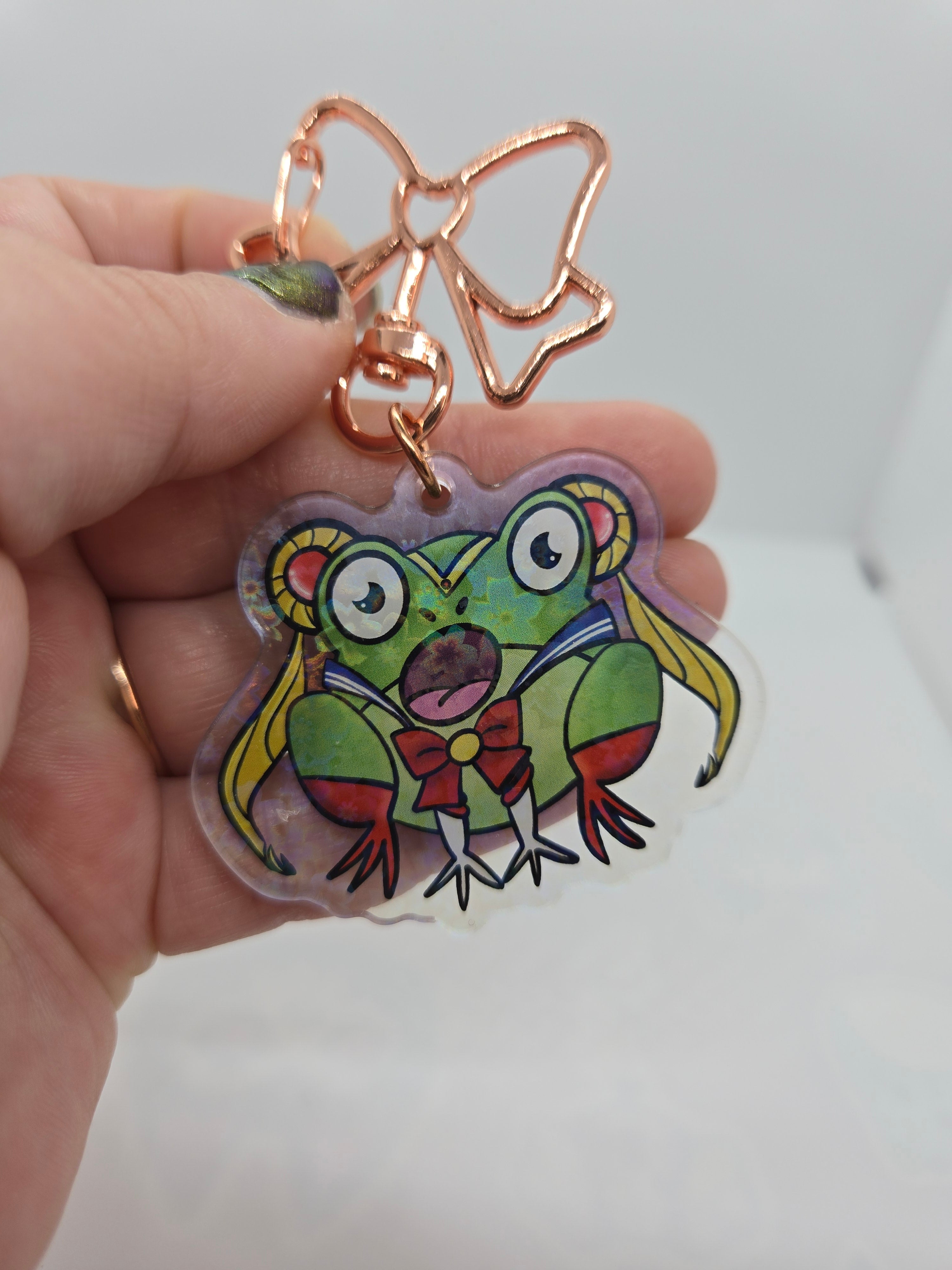 Frogger Moon Keychain