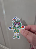 Circus Frog Girl Sticker